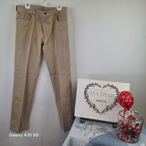 Polo Ralph Lauren 650 Straight Leg Khaki Chino Pants Mens 36x34 Tan Cotton
